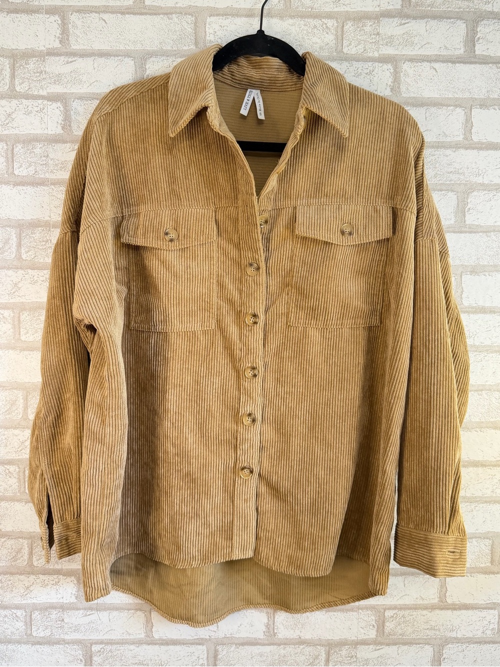 Live 4 Truth Camel/Tan Corduroy Utility Jacket Fall Oversized